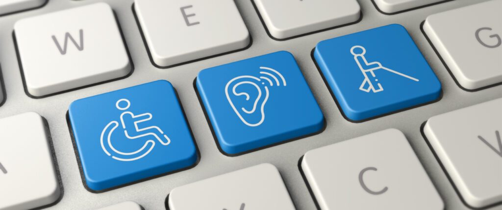 Accessibility computer icon stock photo